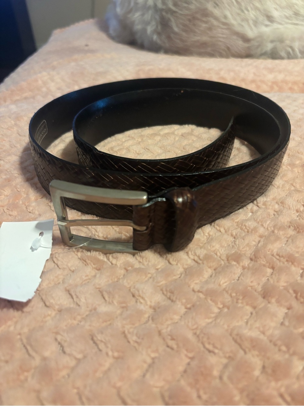 Classic Woven Dark Brown Mens Leather Belt luxury brand Gary’s Newport Beach 40
